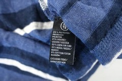 BUFFALO DAVID BITTON STRIPED BLUE XL SHEER HENLEY POCKET TEE TSHIRT MENS DEFECT