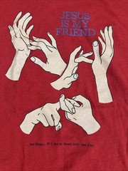 Vintage 90s Jesus Is My Friend Deaf Sign Language Single Stitch T Shirt Rare