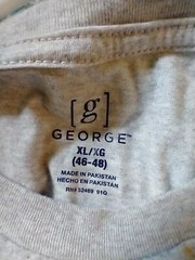 George Shirt Mens XL Gray Long Sleeve Cotton/polyester NWT knit cuffs