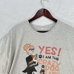Vintage Crazy Dog Lady Shirt Mens XL Gray 90s Y2K Funny Unisex Animal