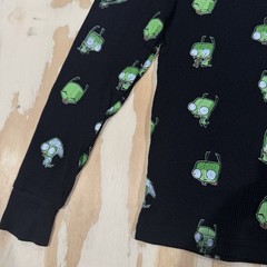 Vintage Invader Zim Thermal Shirt Mighty Fine Medium 2006 Hot Topic Y2K Cartoon