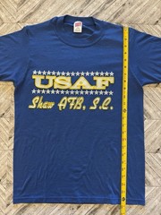 VTG USAF T-Shirt Mens Medium Blue Air Force USA Military Y2K Embroidered Logo