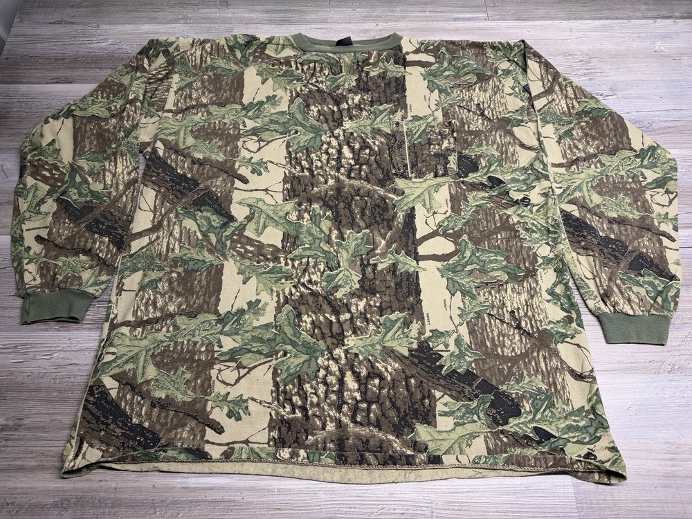 Vintage ACE Sportswear Shirt Mens 2XL Sniper Camo Pocket Tee Hunting USA 90s