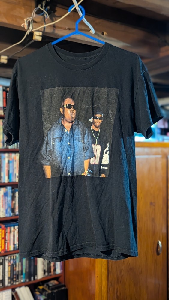 NOTORIOUS BIG & PUFF DADDY TEE SHIRT BLACK Medium B.I.G. Diddy
