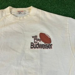 Vintage Will Play For Budweiser Football Graphic Tee Shirt Y2K Mens Extra Large