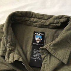 Kuhl Shirt Mens S Green Henley Pullover Mock Neck Short Sleeve Outdoor Button