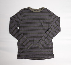 Volcom Stripe Long Sleeve Shirt Men’s Size Medium Embroidered Logo