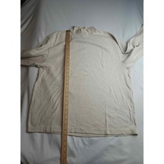 Saddlebred Mens Mock Neck Long Sleeve Shirt Oatmeal Heather Cotton Size Large