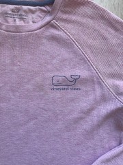 Vineyard Vines Thermal Shirt Men Pink Waffle Knit Stretch Whale Logo Small