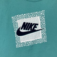 Nike Men’s Tee Short Sleeve Shirt Teal Blue Square Logo Swoosh Design Medium