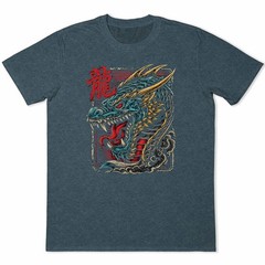 Japanese Dragon T Shirt Oriental Art Tattoo Streetwear Anime Mens Graphic Tee