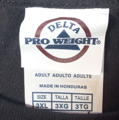 Delta Pro Weight X-RAY T-SHIRT Adult 3XL, Black