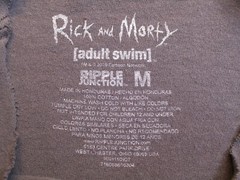 Rick and Morty Adult Swim Tee Unisex Medium Gray Graphic Cartoon Ripple Junction