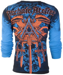 ARCHAIC by AFFLICTION Men’s Long Sleeve THERMAL Shirt DAVENTRY Biker Blue $58