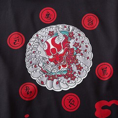 Niepce Men’s Demon Mask Kimono Graphic Lightweight Harajuku T-Shirt Cardigan
