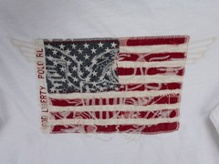 Polo Ralph Lauren T-Shirt Mens Medium White Hooded Embroidered American Flag USA