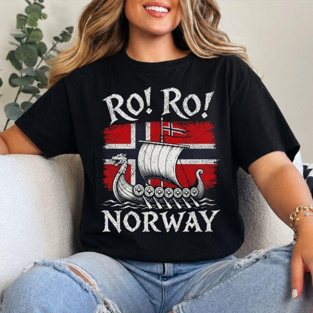 Ro Ro Norway Viking Soccer Shirt, Norwegian Football Fan Tee, Nordic Longship
