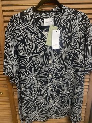 Goodfellow & Co Standard Fit Short Sleeve Untucked Length Size XL Black Foliage