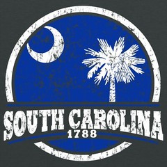 South Carolina Distressed Circle – Hometown Pride T Shirt – Dark Heather