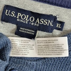 US Polo Assn Shirt Mens XL Blue Long Sleeve Henley Waffle Weave USPA Casual