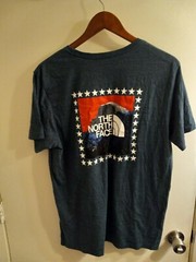 Mens The North Face Graphic Logo Casual Outdoors Large Blue Heather T-Shirt