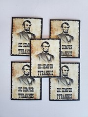SIC SEMPER TYRANNIS Abraham Lincoln Civil War era poster STICKERS