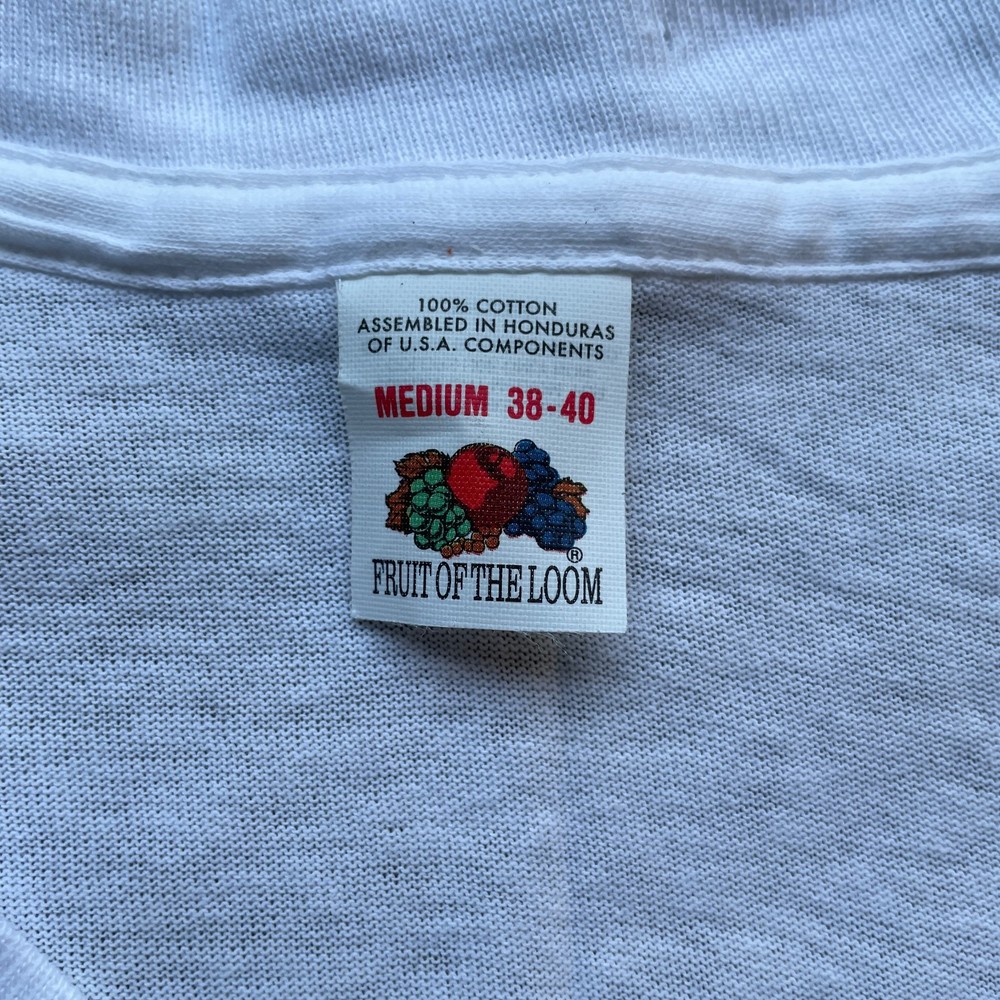 Vintage 80’s Fruit Of The Loom Blank T-Shirt White Undershirt Size Medium 38-40