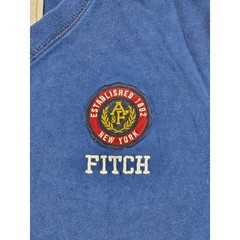 Abercrombie & Fitch Mens Muscle Fit V-Neck T-Shirt Navy Blue Crest Logo Large