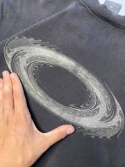 Rare Vintage Faded Oakley Software Vortex Swirl Black T-Shirt