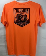 NWT Men’s Columbia Dri-Fit Bound Best Friend Dog Graphic Shirt Orange Medium