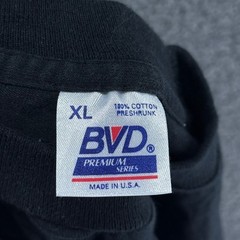 VTG BVD Premium Series T Shirt Mens XL Black Long Sleeve Made In USA Plain Blank