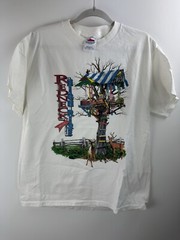 Vintage Redneck High Rise Treehouse Tee T Shirt Funny Deer Hunting Size L VTG