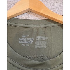 Nike Pro Combat Dri-FIT Shirt Mens XXL Olive Green Fitted Training Sportswear