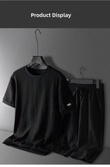 Summer Casual Sports Ice Silk ort Sve T-irt Seven-Foot orts Loose Large Size Two