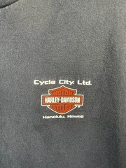 Harley Davidson Men Short Slv Tee Shirt Black Eagle Honolulu Hawaii Pacific XL
