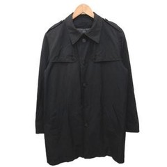 Agnes b Homme Stainless Steel Collar Coat Long Black with Liner