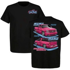 Truck Life Graphic Cars T-Shirt, SS Pink Pickup Trucks Tee For Women