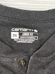 Carhartt Henley Shirt Men’s 2XL Black Loose Fit Long Sleeve Pocket Workwear