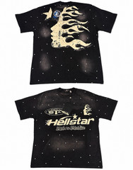 Hellstar Men’s Black Graphic Logo Crew Neck Short Sleeve T-Shirt Size M