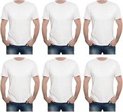 Socks’NBULK 36 Pack Mens Cotton Crew Neck Short Sleeve T-Shirts (White)
