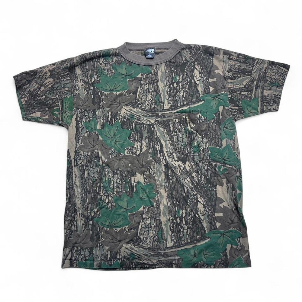 Ace Sportswear Vintage 80s Realtree Camouflage Camo Single Stitch Tee T-Shirt L