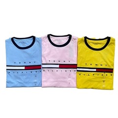 NWT Tommy Hilfiger Men’s Regular Fit Cotton Signature Stripe Logo T-Shirt Tee