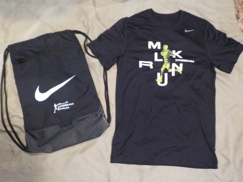 NIKE MLK Dream Run Martin Luther King Dri-Fit T-Shirt and Sling Bag backpack