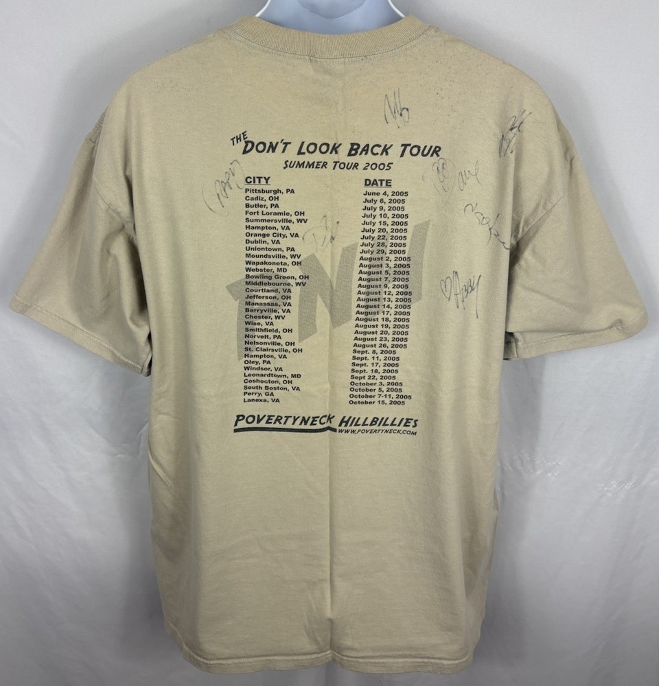 Povertyneck Hillbillies Signed Autograph Double-Sided Tour T-Shirt Size XL