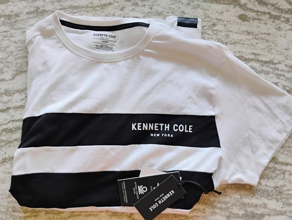 Kenneth Cole Logo Active Short Sleeve TShirt Large MINT FREE SHIPPING