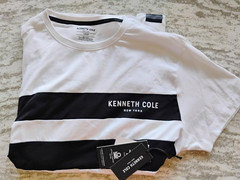Kenneth Cole Logo Active Short Sleeve TShirt Large MINT FREE SHIPPING