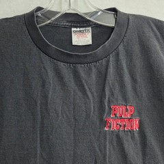 Vtg 90s Pulp Fiction Movie Promo TShirt XL Tarantino Embroidered Single Stitch