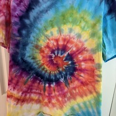 NEW Rainbow Spiral Tie Dye T-Shirt SIZE XL Unisex Ice Dyed Soft Cotton Colorful