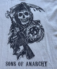 Sons Of Anarchy T Shirt Sz L 2010 Season 3 Fox TV Show Biker Skull Grim Reaper