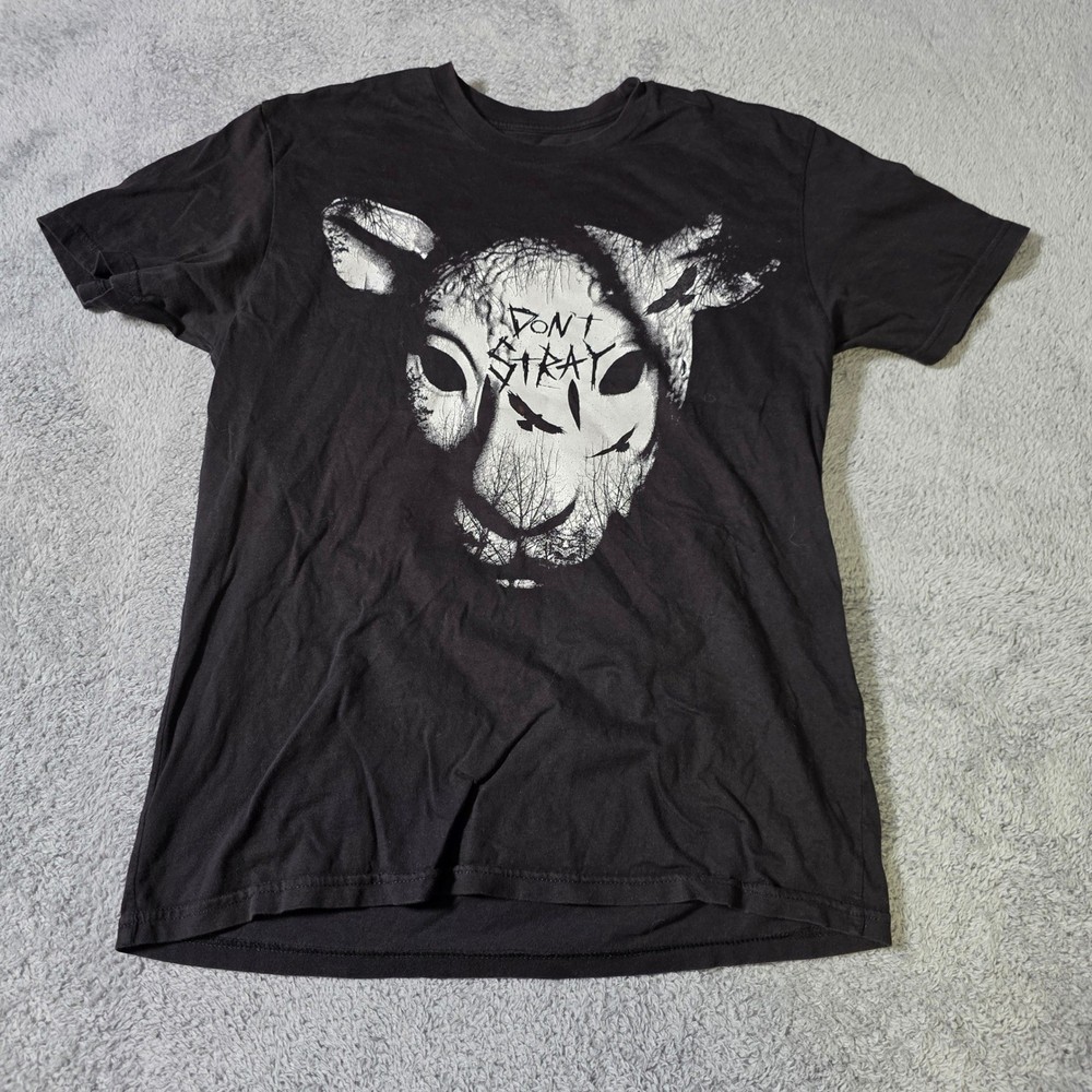 WWE Mens M T-Shirt Black Bray Wyatt Family Dont Stray Sheep Mask Graphic 2013